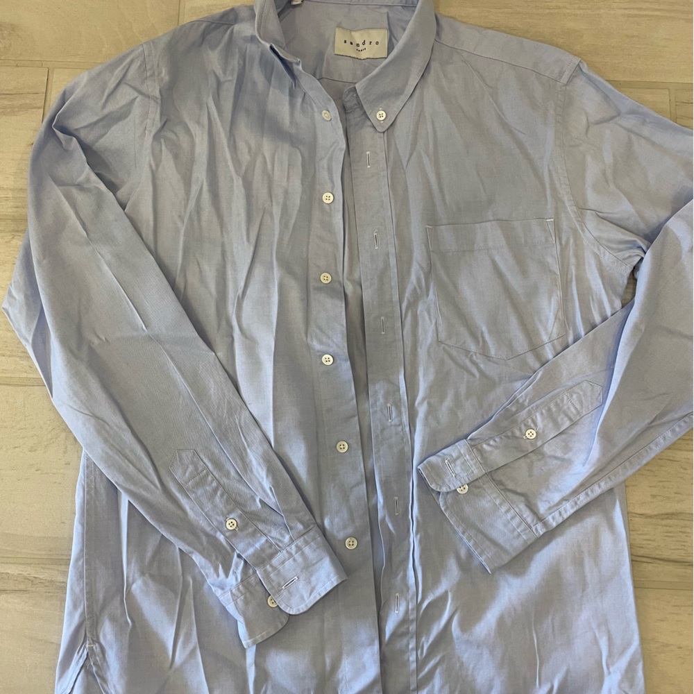 Sandro blue button down shirt. S